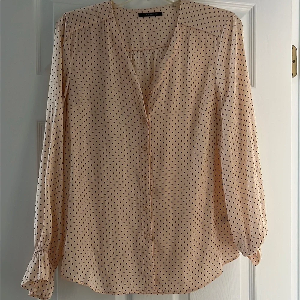 T Tahari Blouse - Cream with Black Dots - Picture 1 of 8